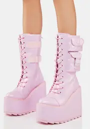[Y.R.U.] Pink Pearl Dune Desert Boots