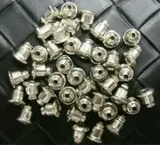 40 Earring backs bullet clutches strong basic no tip White Gold plated FPE158