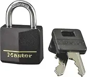 Master Lock 131TAU 30mm Covered Solid Aluminium Padlock, 2 Pack, 30mm Wide Body, Black and Silver
