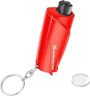 The Original Emergency Keychain Car Escape Tool, 3 in 1 Seat Belt Cutter and Window Breaker Emergency Glass Breaker Belt Cutter Emergency Whistle, Pack of 1, red., Medium