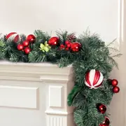 2.7m Jingle Jollys Christmas Garland with Decorations Xmas Wedding Party