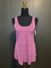 OLD NAVY SZ XS NWT 100% Rayon Magenta Pink White A-Shaped Tank Top Blouse Shirt