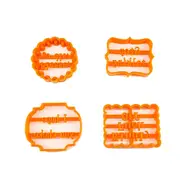 4Pcs Funny Cookie Cutters Baking Biscuit Plastic Moulds Set with Fun Irreverent Phrases for Home DIY