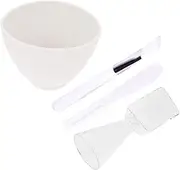 1set Silicone Mask Mixing Bowl Diy Facial Spa Tool Kit with Applicator Mixing Spoon Brush Spa Supplies and Diy Hair Oil Treatments