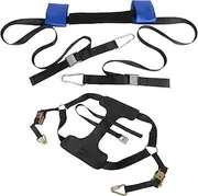 MOTO4U Sport Motorcycle Tie down Bundle,1PK Motorcycle Rear Wheel Tie Down Straps with Ratchets Black&1PK Motorcycle Handlebar Tie Down Straps with Ratchets and Snaphooks Blue