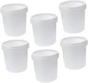 Ipetboom 6pcs Plastic Lidded Bucket Airtight Containers with Handle for Home Storage Leakproof Multi Purpose Pail for Liquids Household Items