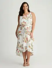 Autograph Midi Dress Party Plus Size 16 Hi-Lo Wrap Strappy Tie Waist NEW RP$130