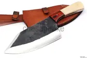 Custom Handmade Damascus Steel Kitchen Cleaver Chopper Chef Knife, With Sheath