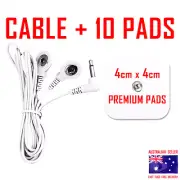 Omron compatible TENS ELECTRODE PADS CABLE - 10 PREMIUM 4cm x 4cm PADS⭐⭐⭐⭐⭐