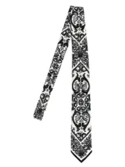 [Dolce & Gabbana] Dolce & Gabbana-Maiolica Cravatte Bianco/Nero-Uomo OS