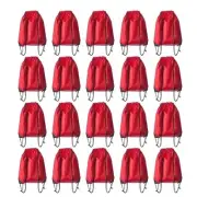 Drawstring Backpack Bulk 20 Pcs Draw String Backpack Bags DIY Gym Sports Red