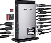 [WAVLINK] USB C DisplayLink Docking Station with 3 HDMI 4K60Hz,Displaylink Triple Display Docking Station for MacBook M1/M2/M3/Windows,5 USB Ports,2DP,Ethernet Port,Audio/Mic,SD/TF