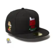 NEW ERA 59 Fifty Cap PEANUTS Snoopy w/Woodstock Pins Black 14344559