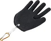 EXAOMBLE Fish Non-Slip Fishing Gloves Skidproof Rubber Pe Thread Woven Fishbone Protection Black for Activities