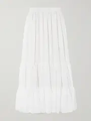 [Etro] Etro - Tiered Jacquard Maxi Skirt - White - IT42 IT 42 White