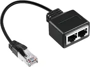 RJ45 Ethernet Cable Splitter, 1 Male to 2 Female LAN Network Adapter High Speed Internet Connector Suitable for Cat5, Cat5e, Cat6, Cat7 Cable