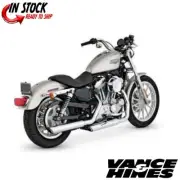 Vance & Hines Twin Slash Dual Slip-On Mufflers Chrome #16839 Harley Davidson
