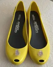 Melissa + Jeremy Scott Ultra Girl Edition Neon Yellow Flats