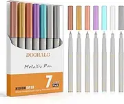 DOOHALO Gold Metallic Pen for Cricut Maker 3/Maker/Explore 3/Air 2/Air 1.0 Medium Point Metallic Tips 7 Colors Markers for drawing Writing Compatible with Cricut Machine
