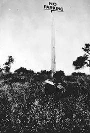Hampton Victoria 1936 - A couple kissing under a sign which reads - Old Photo
