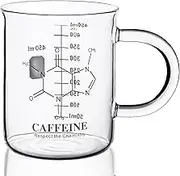 PSZEZNZ Caffeine Beaker Mug, Chemistry Coffee Mug 16 oz Borosilicate Glass, Measuring for Coffee, Graduated Beaker (450ml)