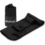Vivva Multi-Purpose Microfibre Towel Gym Towel With Zip Pocket Storage Sports Black