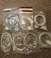 Computer Cables Lot, Tech Craft 6’ Null Modem Cable + Many Others