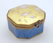 New French Limoges Trinket Box Amazing Spring Cherry Blossoms Golden Box