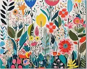 Qiukoo Paint by Numbers Adults Children Plants - Painting by Numbers from 8 Years Girls - DIY Set Adults and Children Painting with 4 Brushes Canvas Colour 40 x 50 cm
