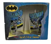 SET of 2 BATMAN GLASS TUMBLERS (16 oz) New In Box DC COMICS Barware
