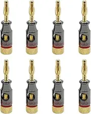 CCWUTQF 8PCS 4mm Banana Plug Adapter Spiral Type Electronic Connector Screw Stereo Speaker Audio Copper Terminal(8 Red)