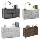Cerbior Storage Cube Dresser Unit Shelf Table Organizer with 5Fabric Drawer Bins