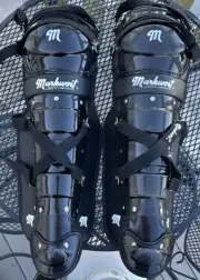 Markwort Baseball/Softball Leg Guards LWD17 Color Black Size Age 12+ Brand New
