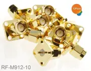 10-Pack SMA Male Panel Mount Gold Solder Post Connector RF Adapters, RF-M912-10