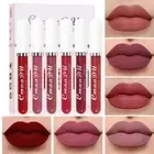 6Pcs Matte Liquid Lipstick Set,Dark Red Matte Lipstick Lip Stain Long Lasting 24