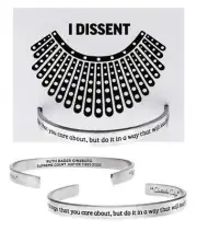 Fight For Things You Care About Quotable Cuff Bracelet - Ruth Bader Ginsburg