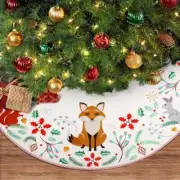 Christmas Tree Skirt 36" Forest Animals Xmas Tree Skirt Decor Mats for Farmho...