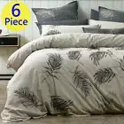 Bianca Airlie SUPER KING Bed Quilt Cover Set. 6 Piece. Embroidered fern leaves