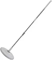 TOBBOMEY Disc Mop Wet Dry Dust Mop for Hardwood, Tile, Stone & Laminate Floors - Absorbent Cotton Head, Detachable, Long Handle, White
