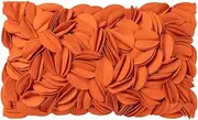 KINGROSE Handmade 3D Flower Accent Throw Pillow Cover Decorative Pillowcase Solid Rectangle Cushion Cover for Sofa Bed Living Room Couch Home Decor 12 x 20 Inches Wool Orange