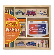 Melissa & Doug Wooden Stamp Set - Vehicles