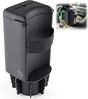 SUPERIOR ESSENTIALS Car Trash Can - Premium Car Trash Bin with Magnetic Lid and Elastic Band to Hold Cylindrical Car Tissue Holder - Car Garbage Can with Fingerprint Resistant Finish (Black)