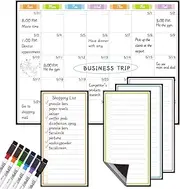 JJPRO Magnetic Dry Erase Monthly Calendar for Fridge-14.5"x11" Monthly Calendar, 4 Dry Erase Grocery List Board/to-Do List Notepads -Monthly Fridge Calendar Whiteboard