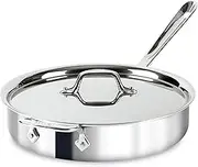 All-Clad 4403 Stainless Steel Tri-Ply Bonded Dishwasher Safe 3-Quart Saute Pan with Lid, Silver