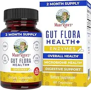 Gut Flora Health+ Enzymes by MaryRuth's | Vegan Prebiotic Probiotic Digestive Enzyme Blend for Healthy Gut Biome & Digestive Support | Immune Function & Gastrointestinal Health | 2 Month Supply