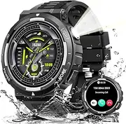 Military Smart Watch for Men with LED Flashlight, 1.53" HD Smartwatch with Answer/Make Call, 3ATM Waterproof Fitness Tracker with 110+ Sports Modes Heart Rate SpO2 Sleep Monitor for iPhone Android