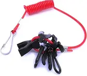Boat Engine Universal Safety Lanyard Stop Kill Switch Cord for Yamaha Mercury Johnson Evinrude OMC Honda Suzuki Tohatsu Outboard Motor, 7 Keys, 60" Long