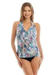 NEW MAGICSUIT Size 10 MIRACLESUIT TANKINI SWIMSUIT Two Piece Sophie Halter