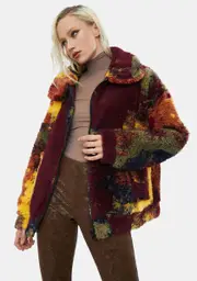 [Jaded London] Autumnal Rainbow Fleece Borg Jacket