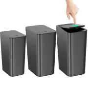 Bathroom Trash Can with Lid 3 Pack Set, 2 Packs 4 Gal Slim Kitchen Trash Can ...